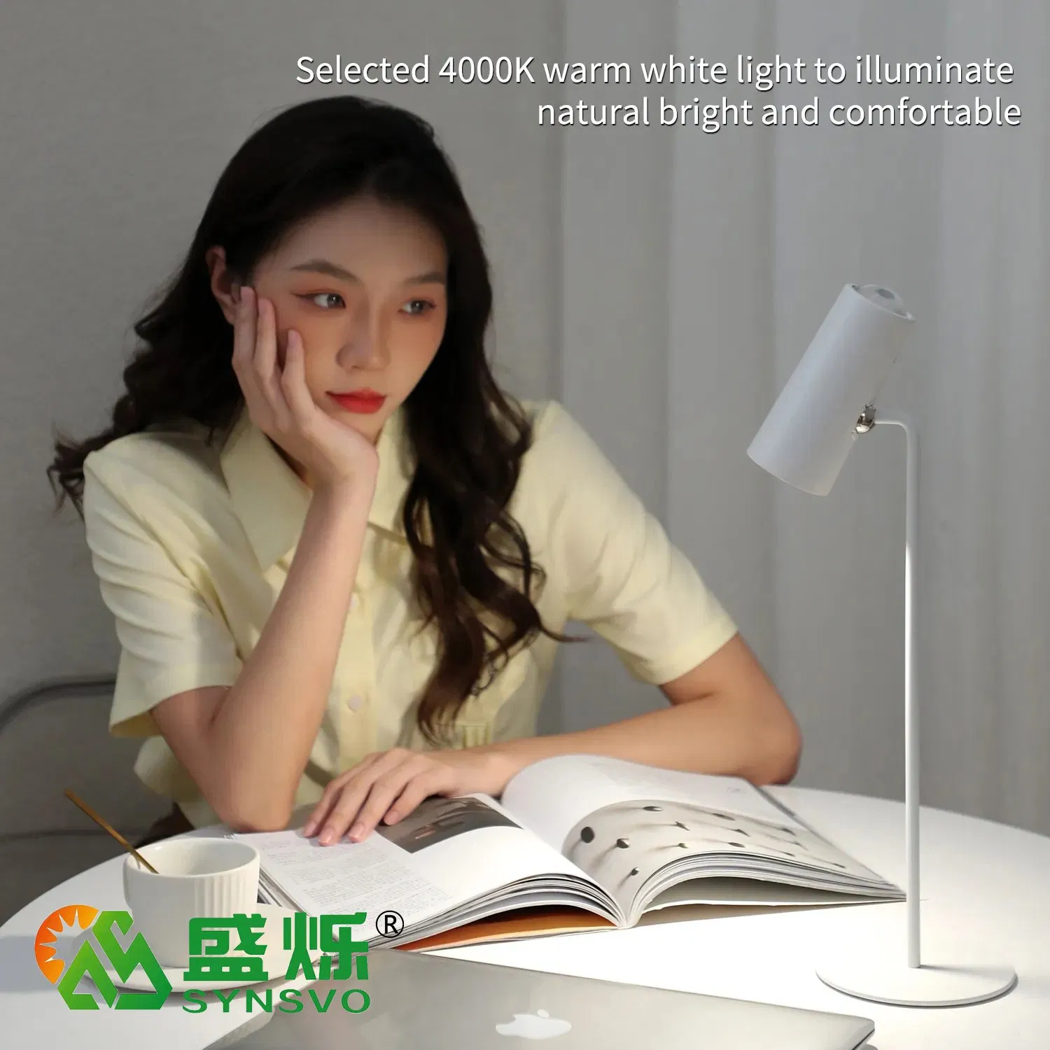Creative Multifunctional Touch Sensor Dimming Rechargeable LED Sunset Lamp Wireless Learning Reading Desk Lamp