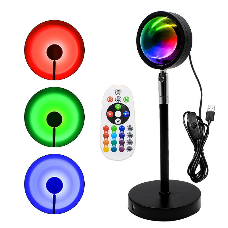 180 Degree Rotatable 16 Colors USB Interface Removable Floor Sunset Lamp