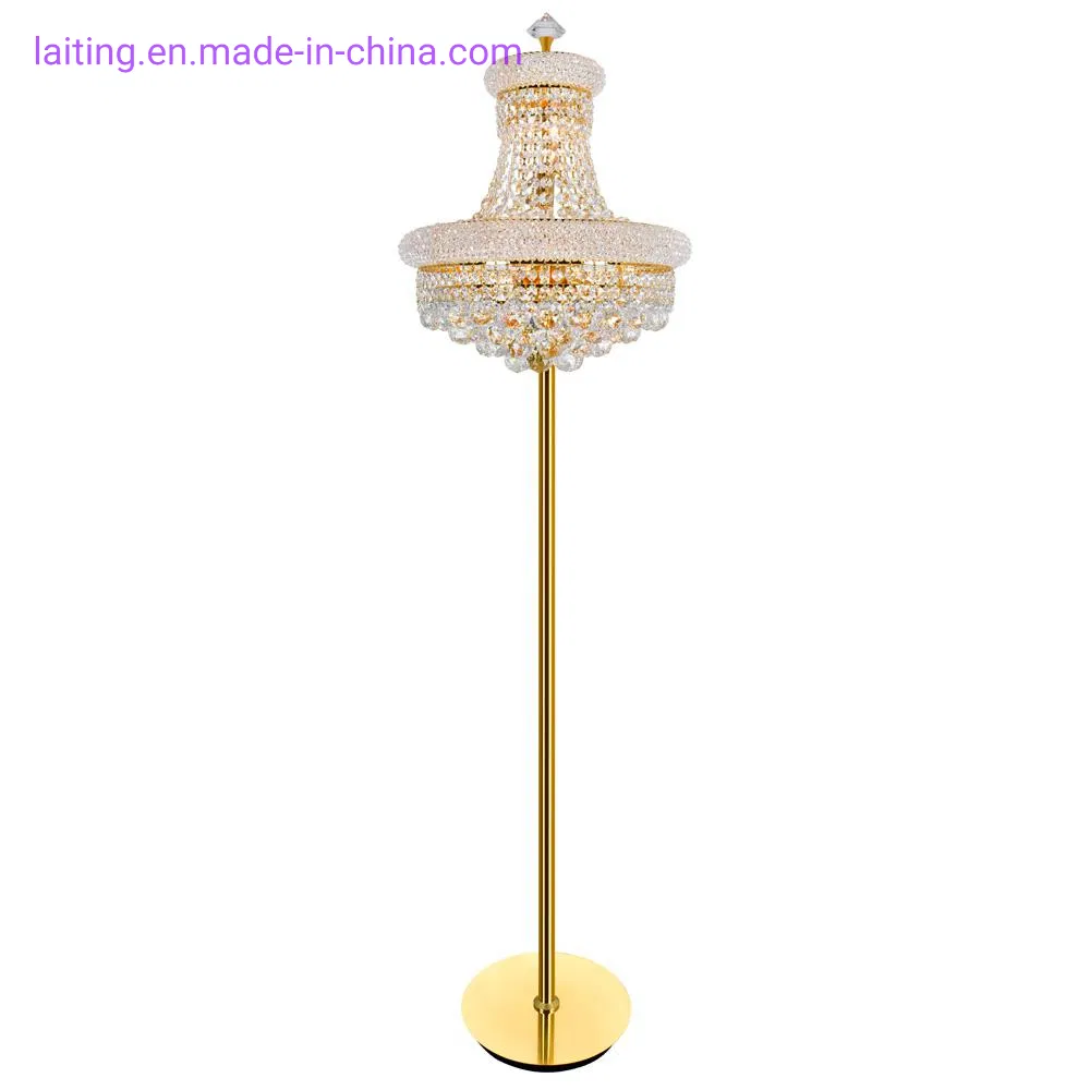 Empire Crystal Table Lamp Luxury Reading Light Hotel Villa Home Decor Gold Standing Floor Lighting