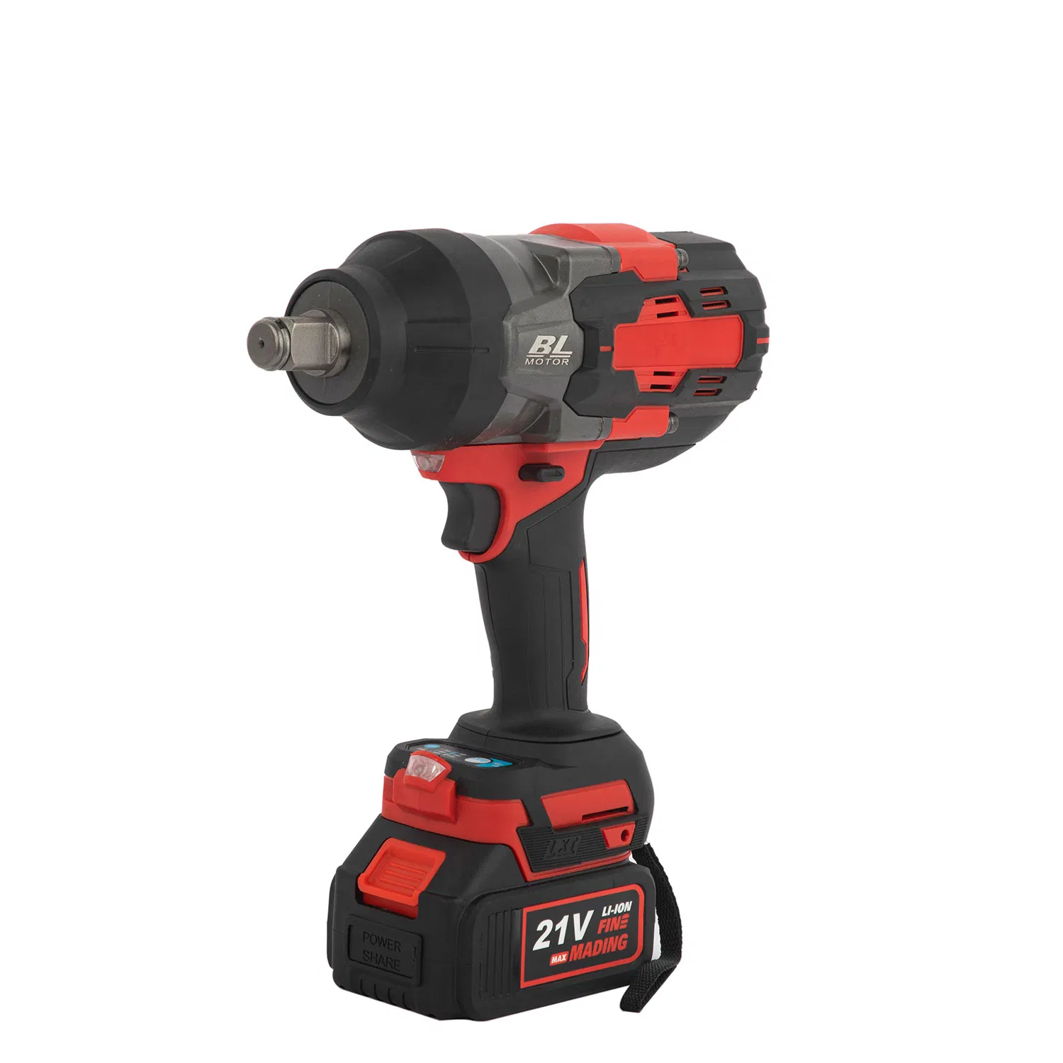 Good Quality Rechargeable 21V 1500nm Torque Lithium-Ion Battery Heavy Duty Cordless Impact Brushless Electric Wrench with LED