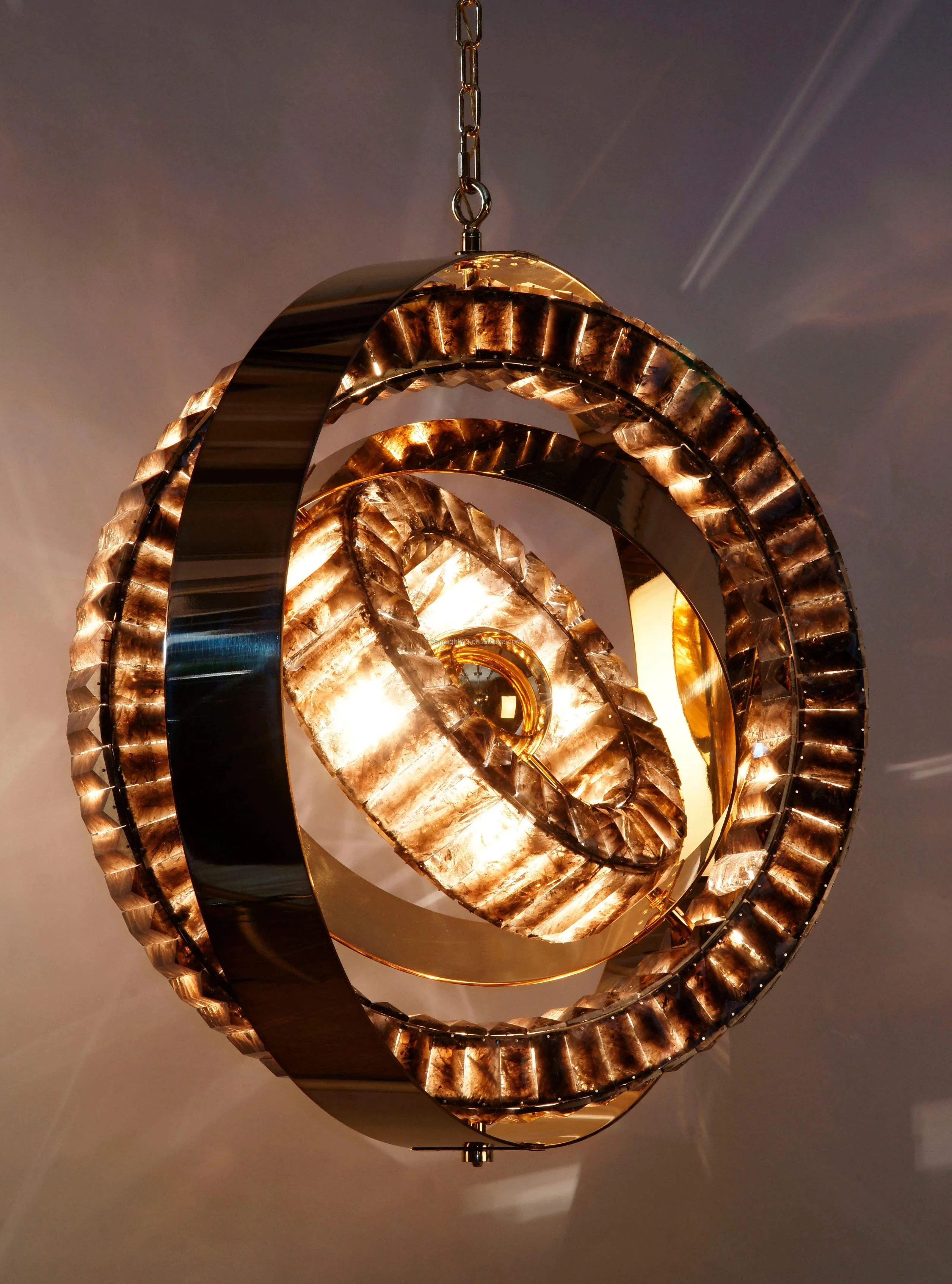 Modern Gold Luxury Bedside Wheel Crystal Table Lamp for Hotel Restaurant Home