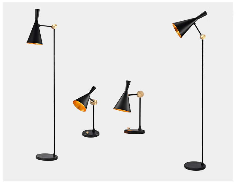 Hotel Modern Vintage Iron Industrial Custom Made Adjustable Lighting Fixture Black Sofa Table Light LED Decoration Floor Lamp