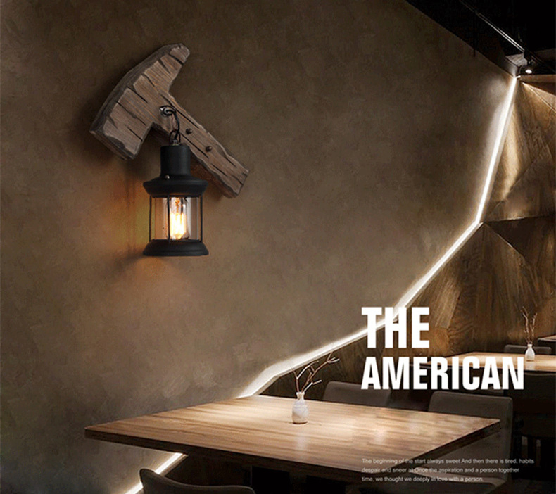 Restaurant Bar Cafe Light Creative Industrial Vintage Wood Wall Lamp (WH-VR-53)