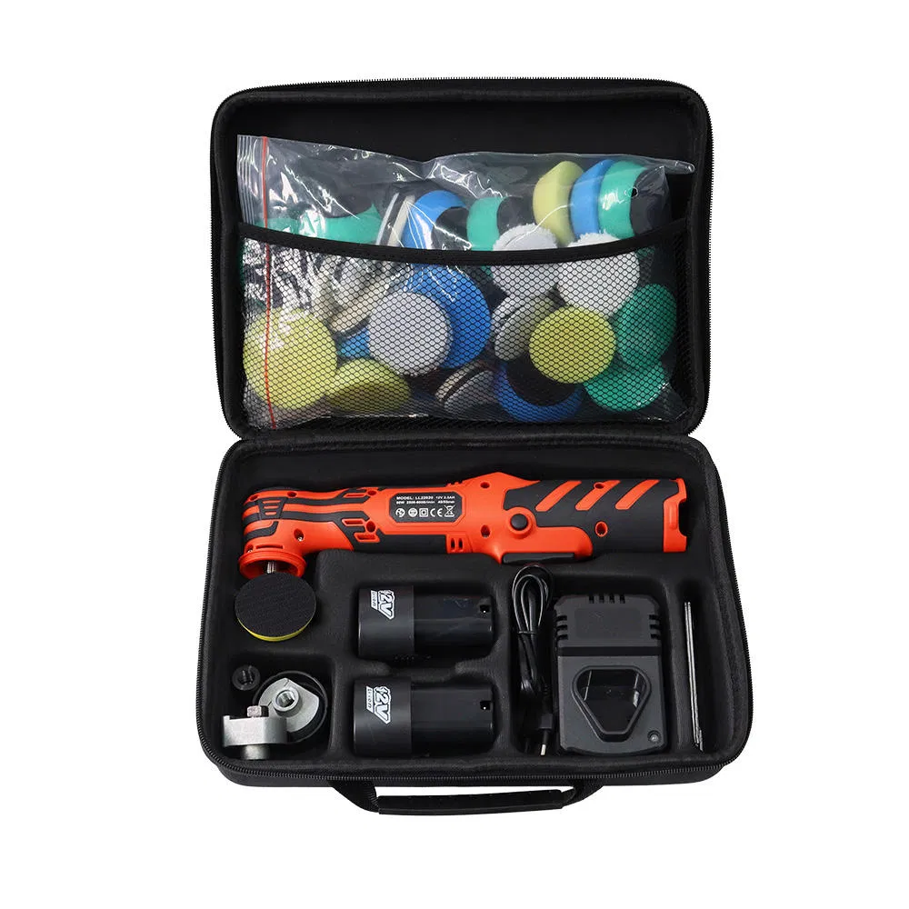 12V Cordless Mini Dual Action Car Polisher 5mm/12mm Orbital with 40mm/50mm Backing Pads