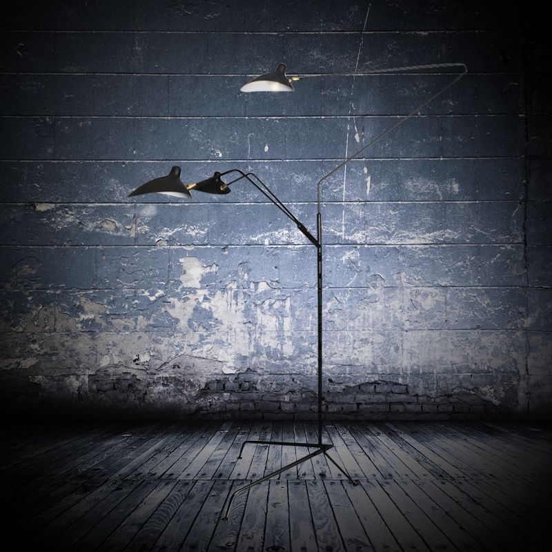 Loft Stand Floor Lamp for Living Room Bar Studio Serge Mouille Mcl Tripod Industrial Floor Lamp (WH-VFL-03)