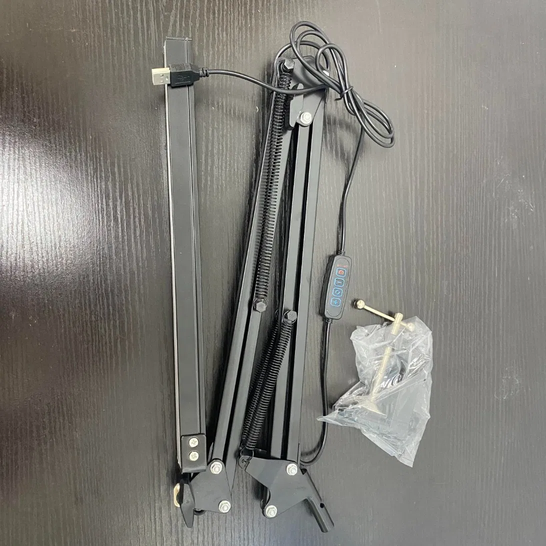 Rechargeable LED Dimmable Reading Light Swing Arm USB Clip-on Table Lamp