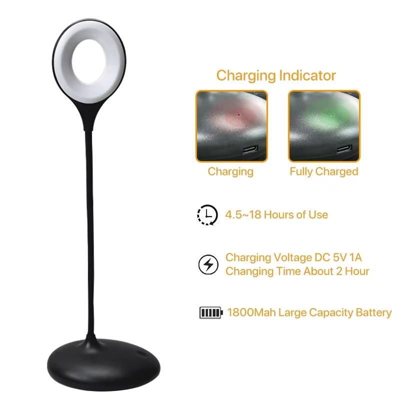 3W Smart Dimmable Rechargeable Study Light USB LED Modern Bedside Desk Lamp Reading Light