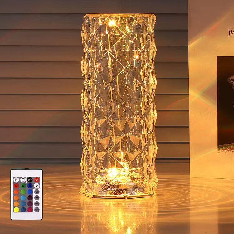 Elegant Luxury Bar Rechargeable Cordless Restaurant Crystal LED Table Lamp