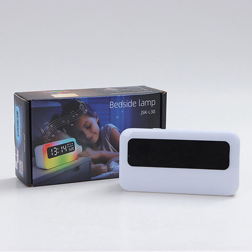 Smart Tuya APP Controlled Alarm Clock Bedside Lamp with RGB and White Noise