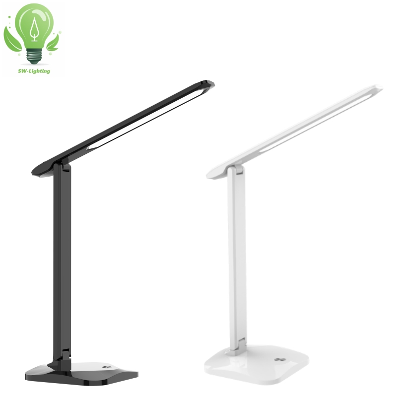 CE RoHS Touch Switch Plastic Student Reading Light 3CCT Dimmable Stepless Anti-Glare Desk Lamp Battery &amp; USB LED Table Light