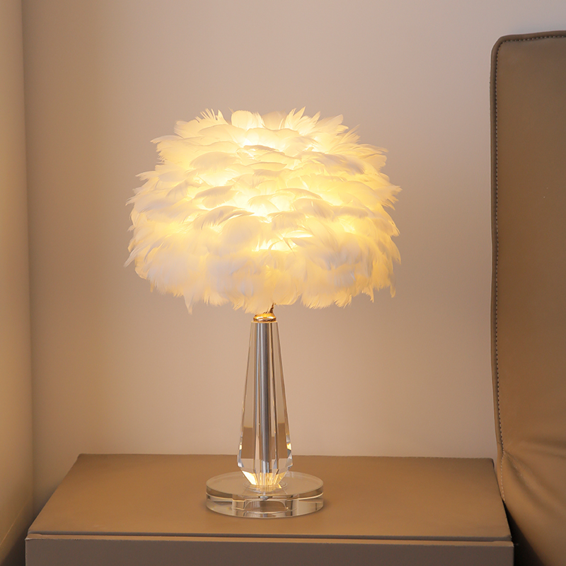 Nordic E27 Luxury Crystal Feather Table Light Lighting Lamp (ZY-YM13)
