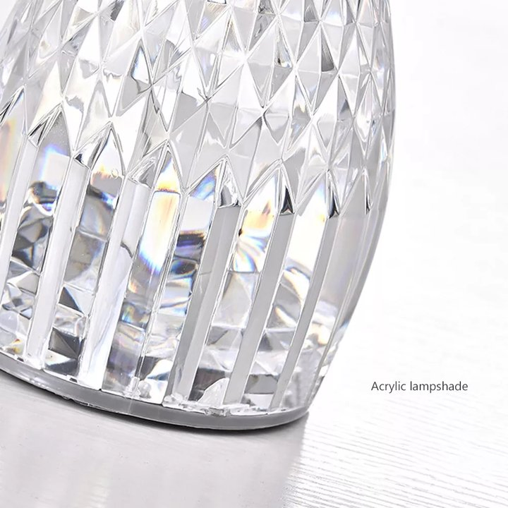 Morden Style Acrylic Crystal Modern Luxury Rechargeable Table Lamp USB Rechargeable Crystal Table Lamp Touch Control Switch
