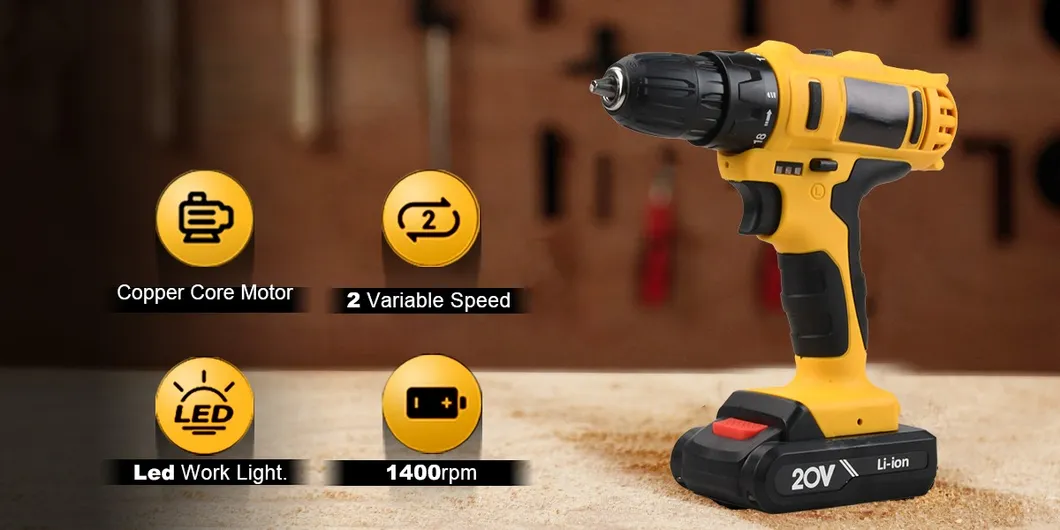 20V Cordless Impact Keyless Chuck Electric Screwdriver Set