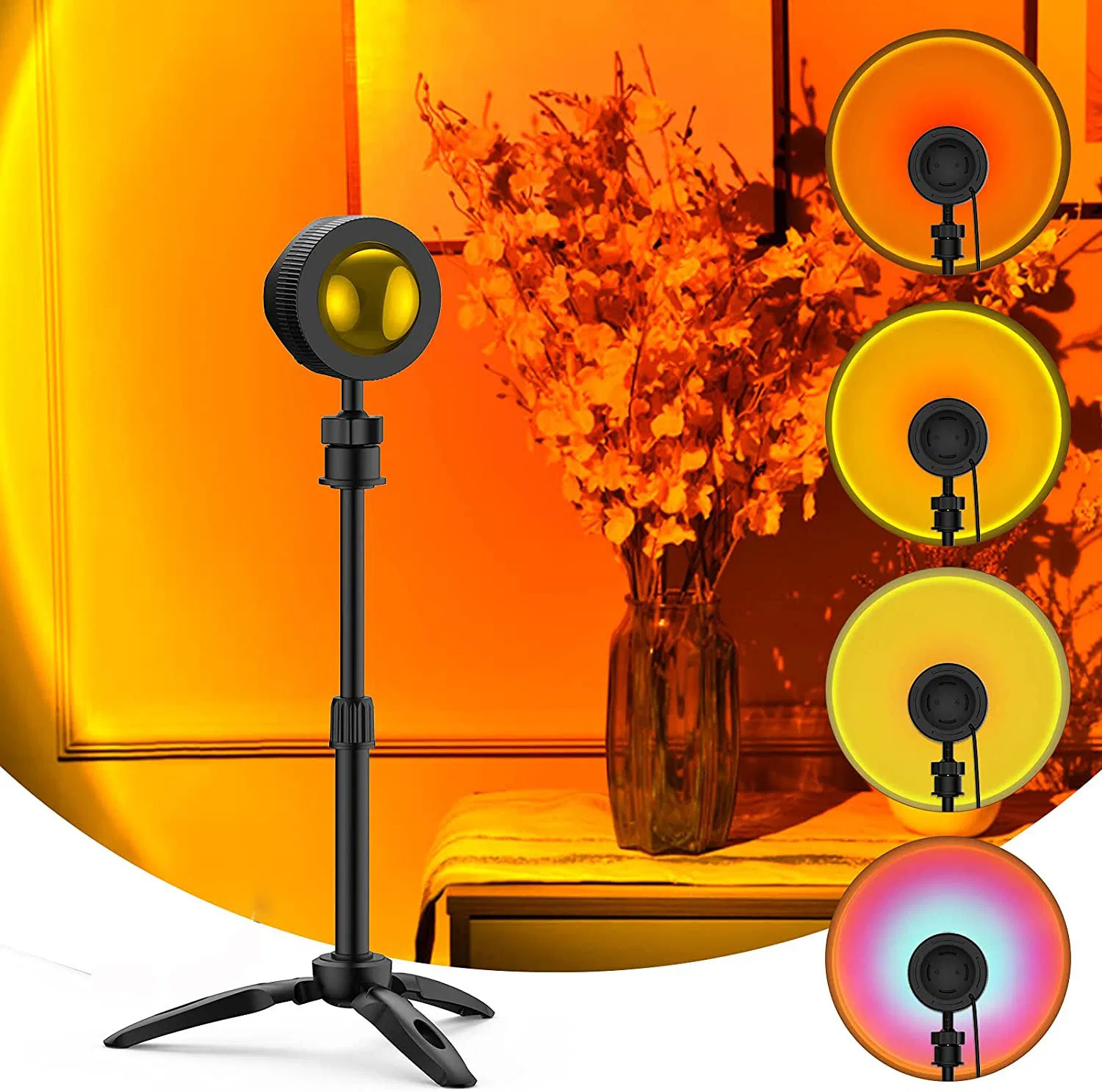 Custom Factory Wholesale 360 Adjustable 16 Colors Atmosphere Mini Sunset Lamp