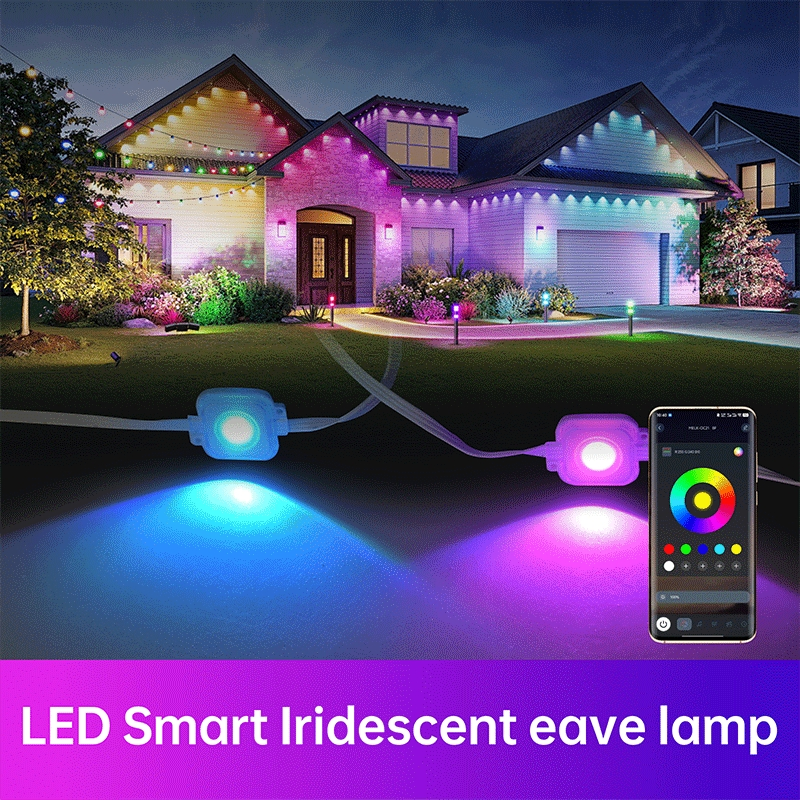 Smart APP&DIY Point Controlled LED Pixel Light Strip with Rgbic Dynamic Effects for House Eaves&Outdoor IP67 Rated