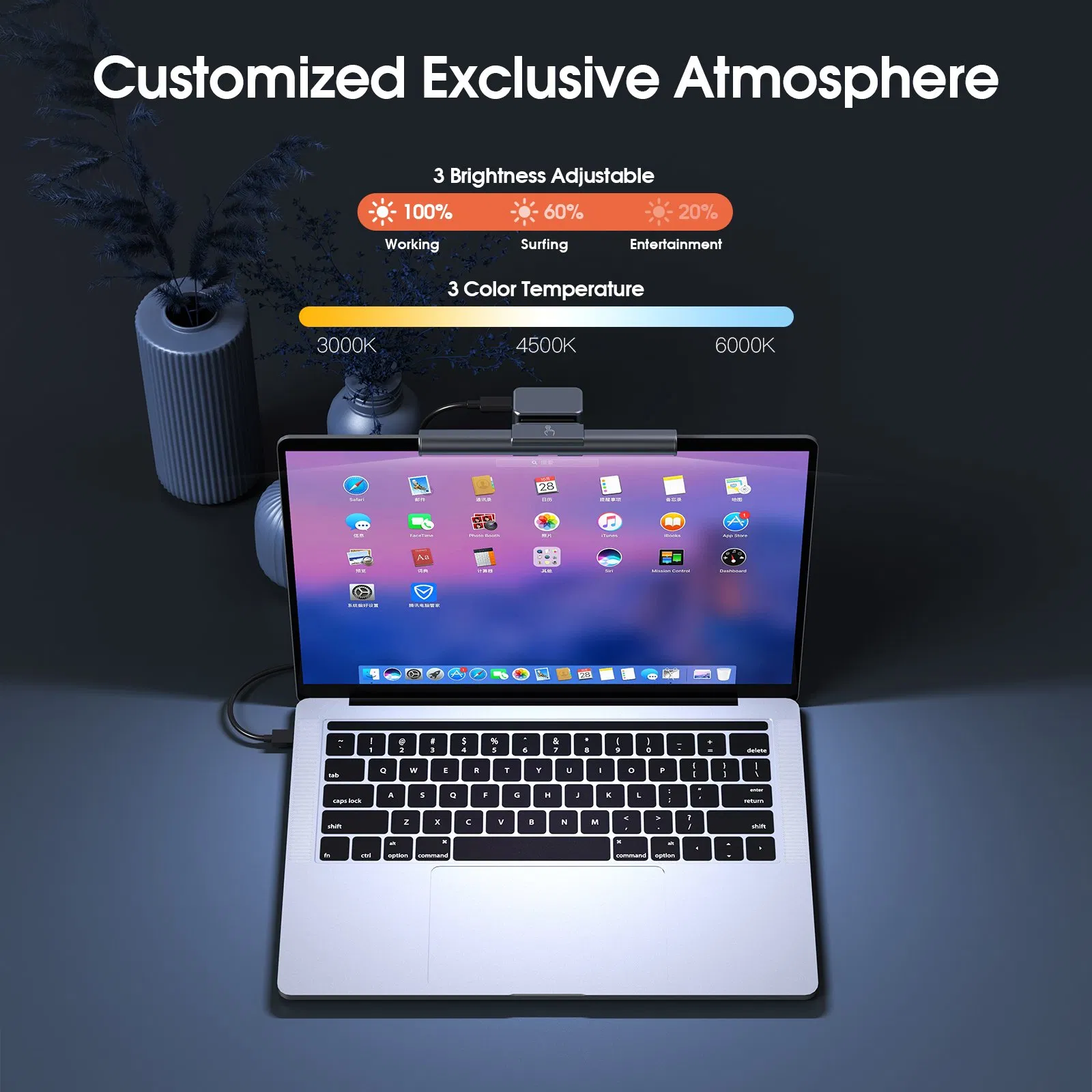 Display Light LED PC Computer Screen Hanging Light Desk Lamps Dimmable Table Reading Lamp for LCD Monitor