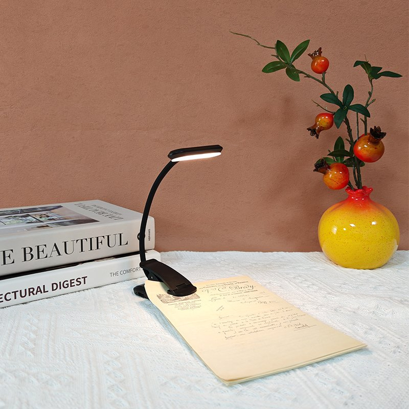 Portable Night Reading Dimmable Rechargeable LED Book Light with Clip
