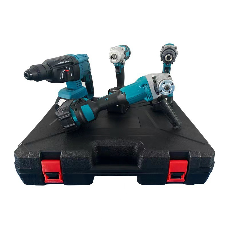 Cisivis 4-in-1 Cordless Brushless Impact Drill Angle Grinder Impact Wrench Power Tool Set for Auto Repair