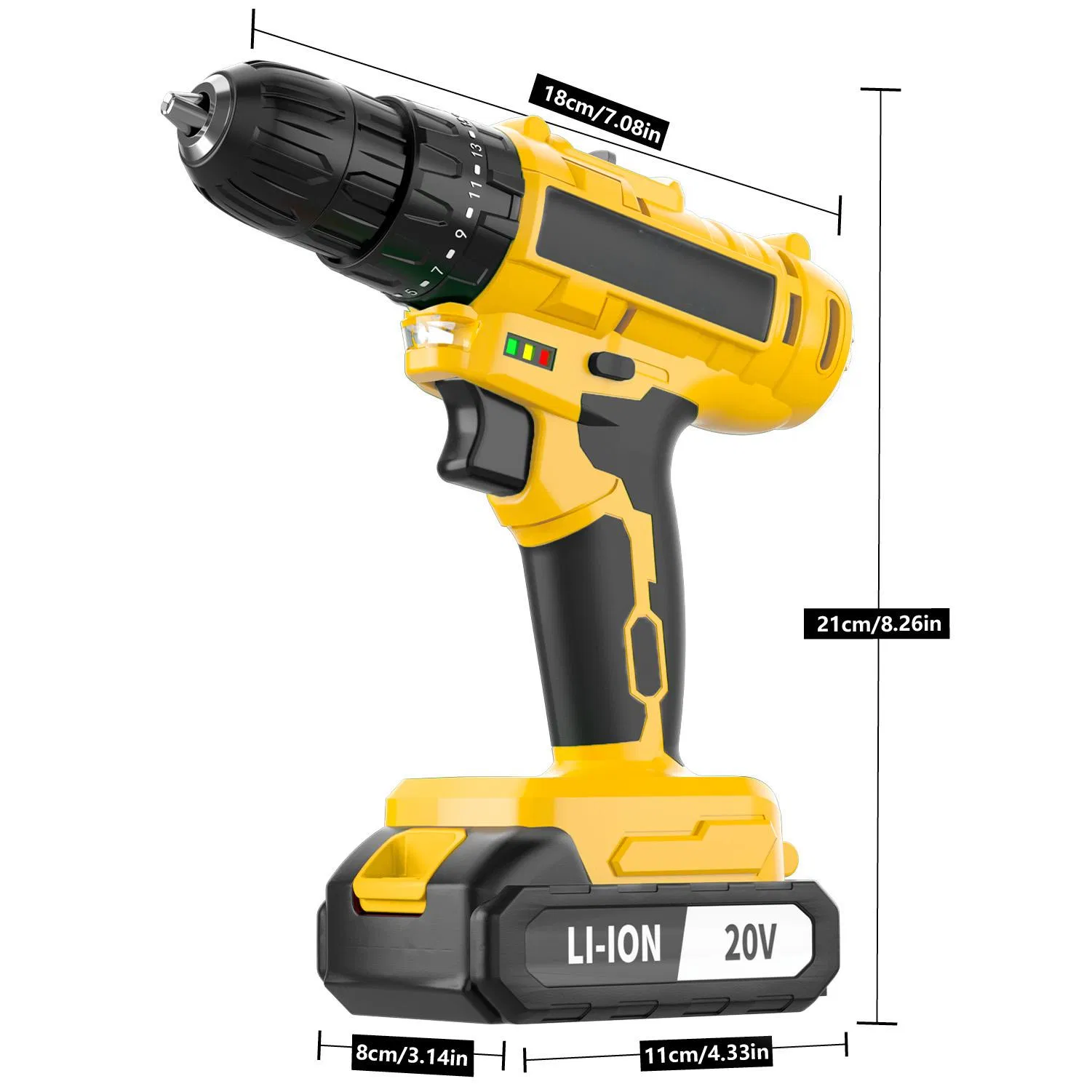 20V Cordless Impact Keyless Chuck Electric Screwdriver Set