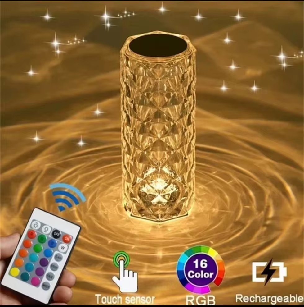 Elegant Luxury Bar Rechargeable Cordless Restaurant Crystal LED Table Lamp