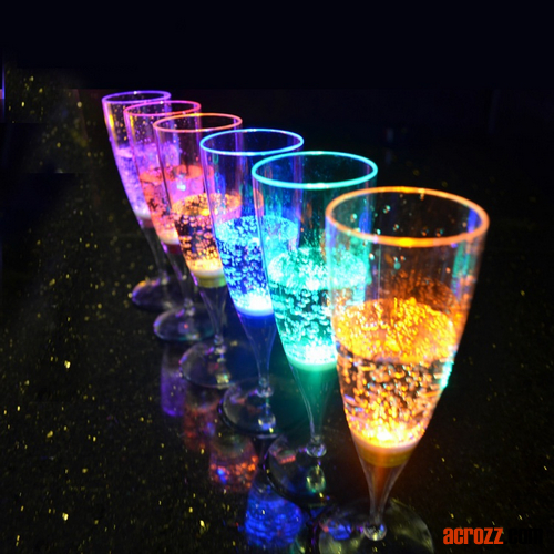 Battery Inductive LED Champagne Wine Glass Lamp High-Angle Cup Table Lamp LED Lighting Wine Glass Light Modern Sunset Hotel Restaurant Bar Crystal Desk Colorde