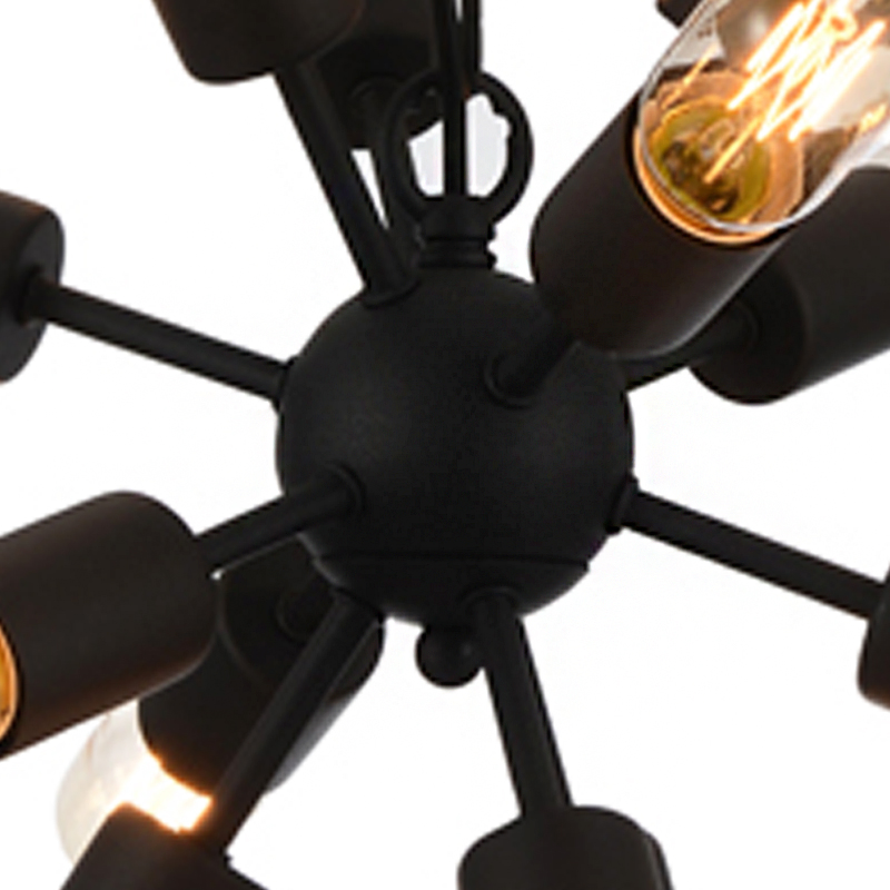 Retro Industrial Floor Lamp of Wrought Iron Light for Dining-Room Living Room Used Multi-Bulbs Matt Black E27 Floor Lamp