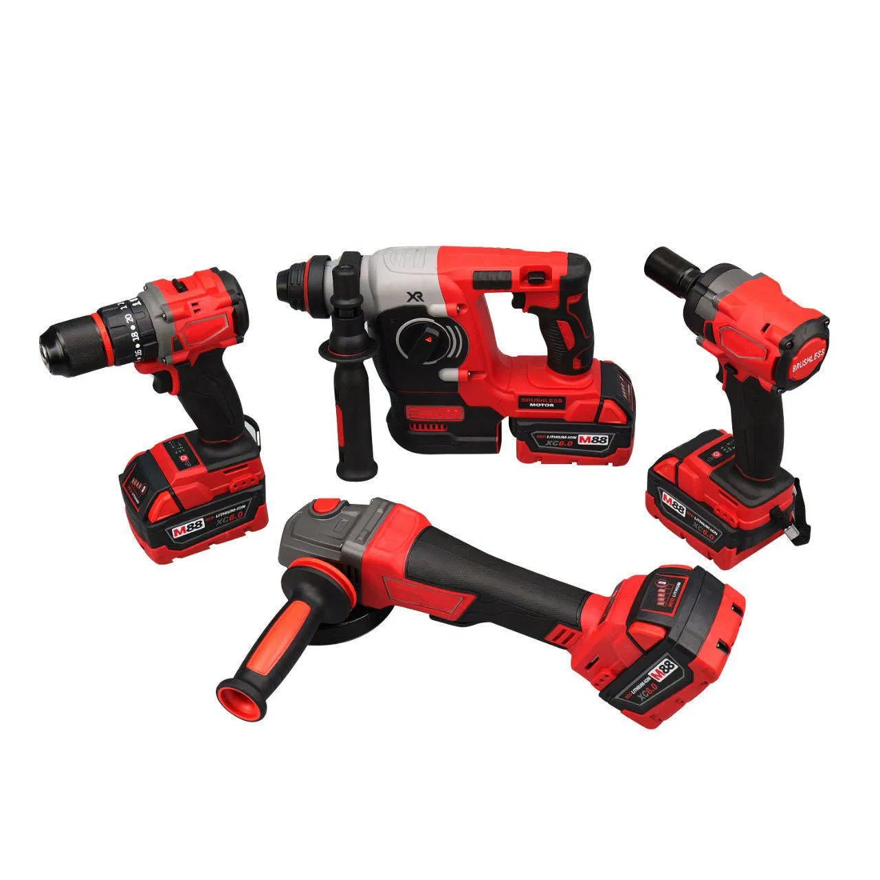 Cordless Hardware Electric Tool Set with Impact Wrench and 20V Battery