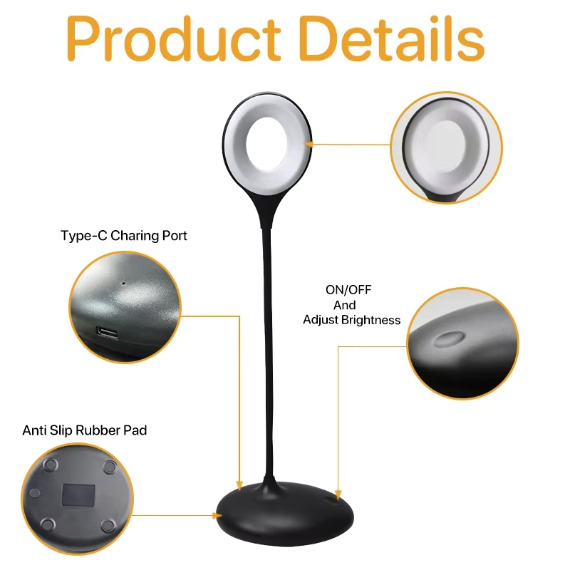 3W Smart Dimmable Rechargeable Study Light USB LED Modern Bedside Desk Lamp Reading Light