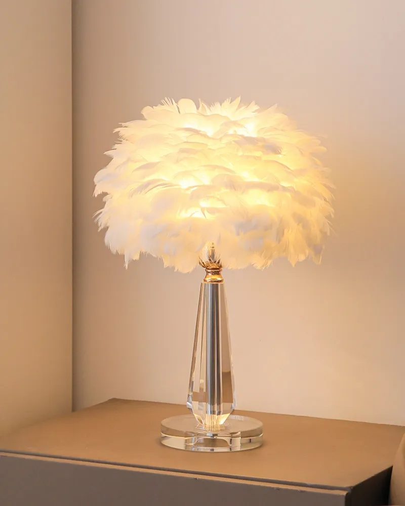 Crystal Feather Table Lamp View 1