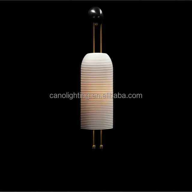 Minimalist Interior Decoration Wall Sconce Brass Ceramic Lampshade Wall Lamp Sconce