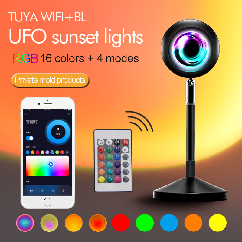 New APP Control 4 Modes Smart Photography Living Room Bedroom Table Light 16colors RGB Sunset Halo Lamps