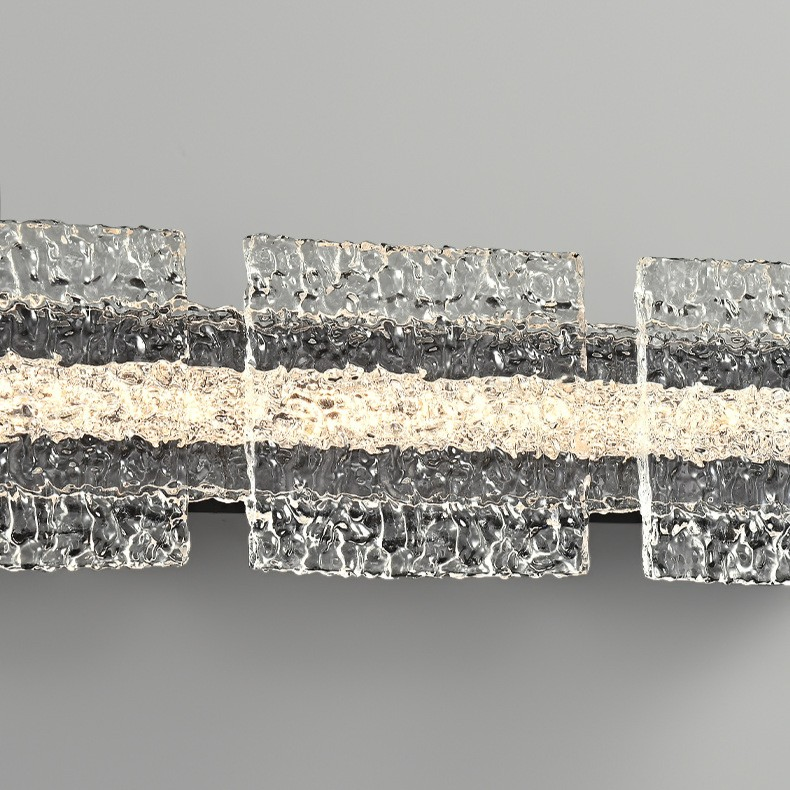 Zy Custom Long Straight Mirror Headlight Wall Lamp Italian Minimalist High-End Resin Ice Crystal Light Charm Bedroom Living Room Sconces