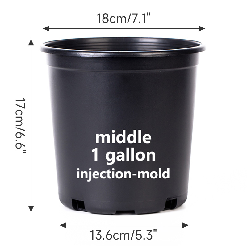 Industry Leading Injection Molding Various Sizes Plastic Gallon Flower Pots Nursery Pots