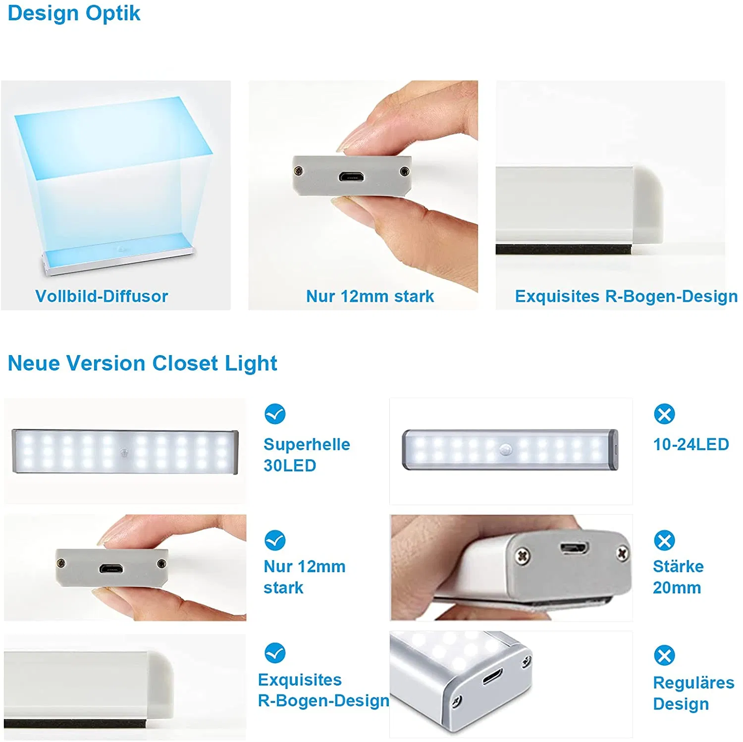 LED Motion Sensor Light 30-LED Lighting for Homelife Remote Wireless Battery Powered Lights Bar (3 Pack)