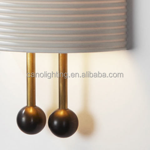 Minimalist Interior Decoration Wall Sconce Brass Ceramic Lampshade Wall Lamp Sconce