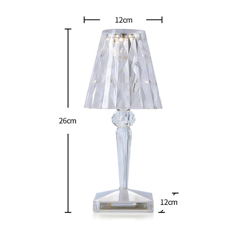 Luxury Crystal Vintage Rechargeable Cordless Table Decoration USB LED Crystal Table Lamp