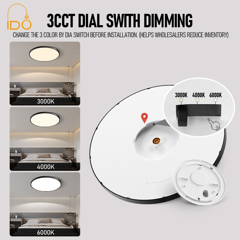 Smart APP-Controlled LED Ceiling Light: 48W Ultra-Thin 3CCT IP20 CB Approved