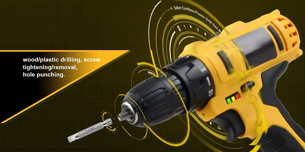 20V Cordless Impact Keyless Chuck Electric Screwdriver Set