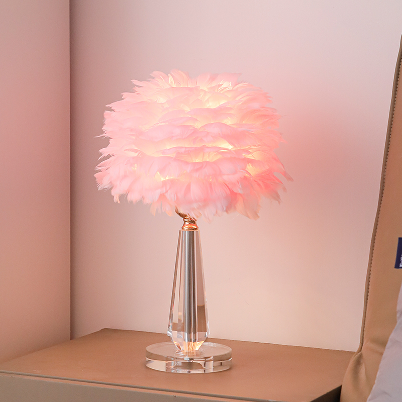 Nordic E27 Luxury Crystal Feather Table Light Lighting Lamp (ZY-YM13)