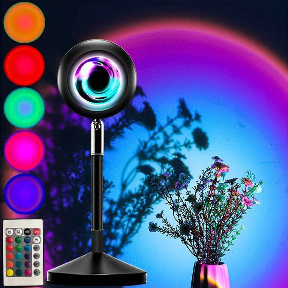 Custom Factory Wholesale 360 Adjustable 16 Colors Atmosphere Mini Sunset Lamp