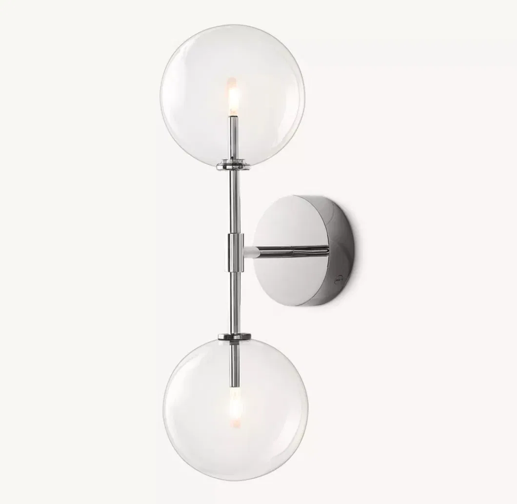 Minimalist Modern Simplicity up and Down Glass Globe Linear Sconce