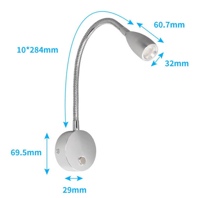 10-30V LED Reading Light RV Dimmable Reading Lamp USB &amp; Type-C Charger Caravan RV Marine Boat Camper Van Travel Trailer Truck Cars Interior Lighting