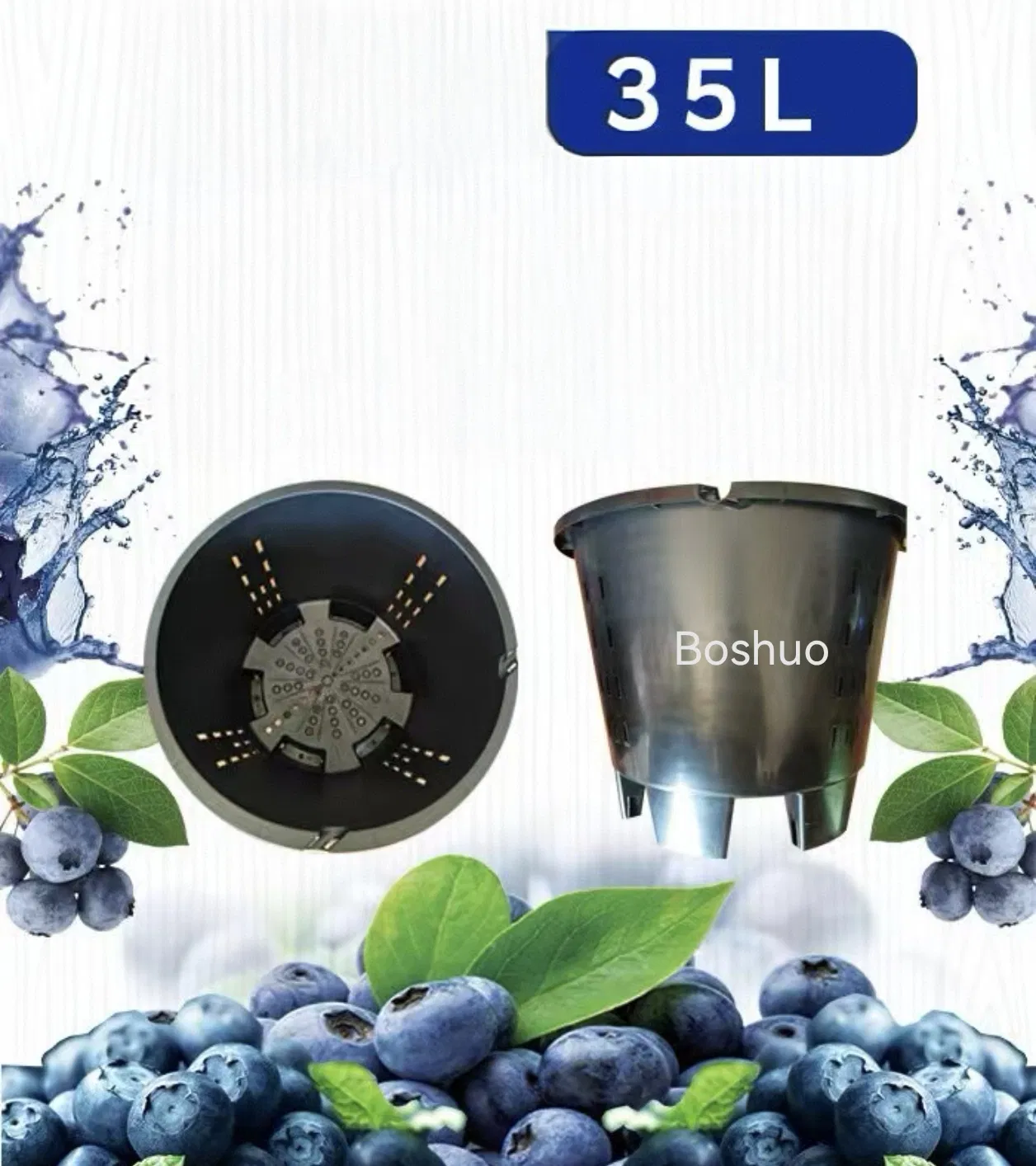 Nursery Pot 1 2 3 5 7 10 15 Gallon Gal 25L 30L 35L 40L 25 30 35 40 Liter Black Round Plastic Fabric Blueberry Plant Flower Planting Garden Cultivation Tree Pot