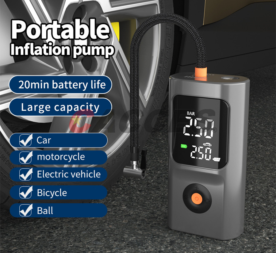 Tire Inflator Air Compressor 12V DC &amp; Cordless 12V Digital Car Tire Pump 150 Psi, Preset Tyre Pressure&Auto Shutoff, Electric Air Pump for Car Tyres, Bike Pump