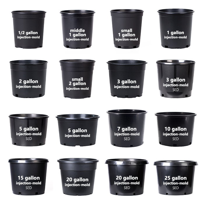 Industry Leading Injection Molding Various Sizes Plastic Gallon Flower Pots Nursery Pots