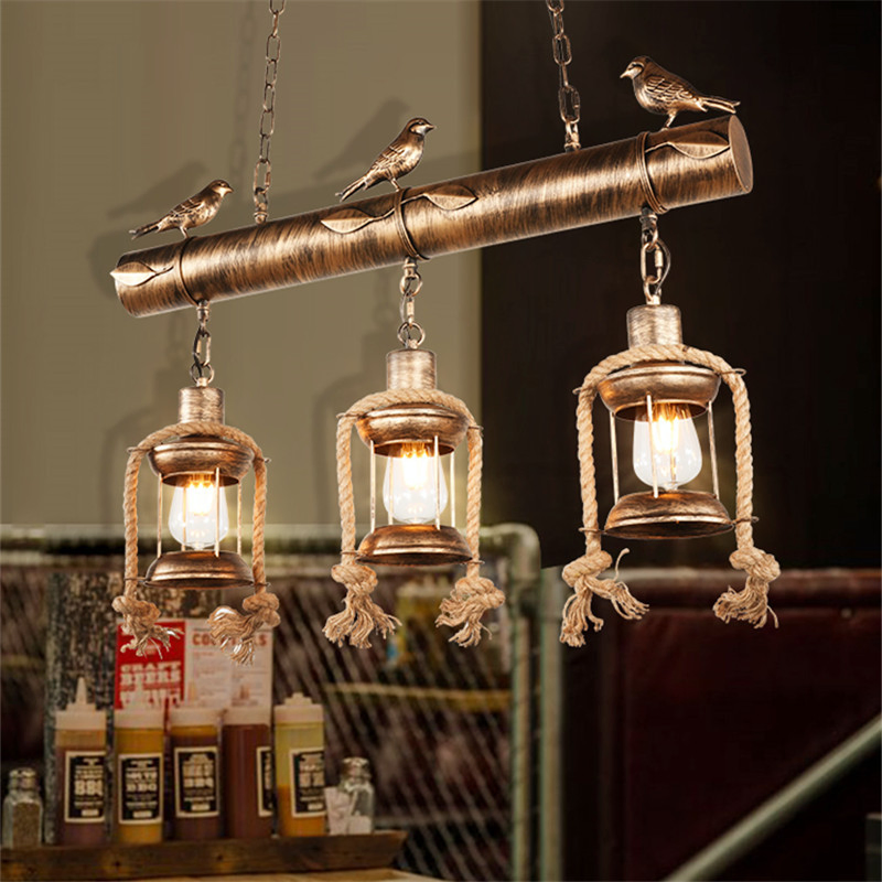 American Vintage Bird Chandelier Industrial Style Restaurant Kitchen Lamp (WH-VP-234)
