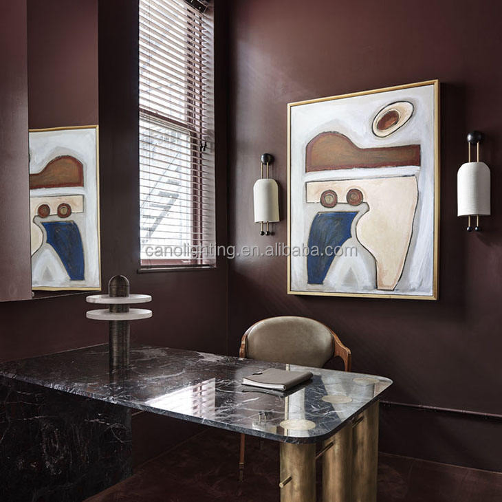 Minimalist Interior Decoration Wall Sconce Brass Ceramic Lampshade Wall Lamp Sconce