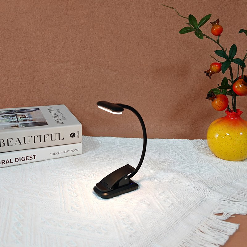 Portable Night Reading Dimmable Rechargeable LED Book Light with Clip