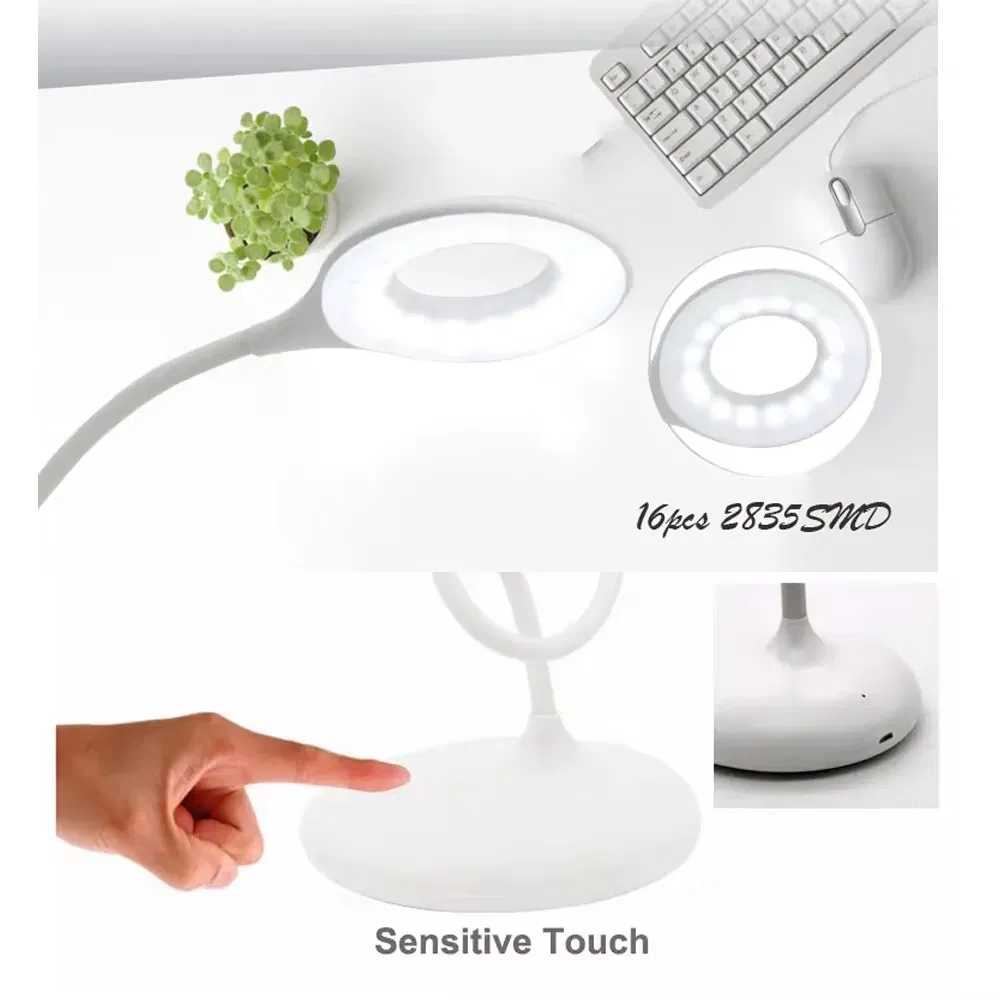 3W Smart Dimmable Rechargeable Study Light USB LED Modern Bedside Desk Lamp Reading Light