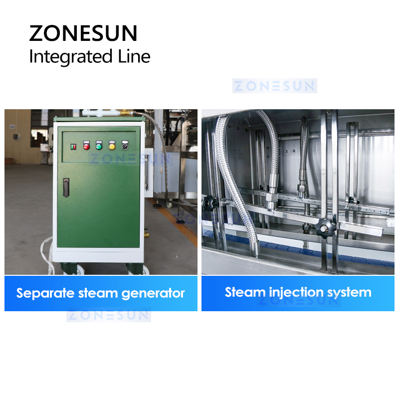 Zonesun Zs-STB150r Automatic Small Bottle Filling Machine Capping Sleeve Labeling Shrinking Machinery